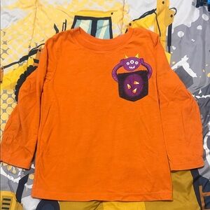 Orange Kids Monster Pocket Shirt